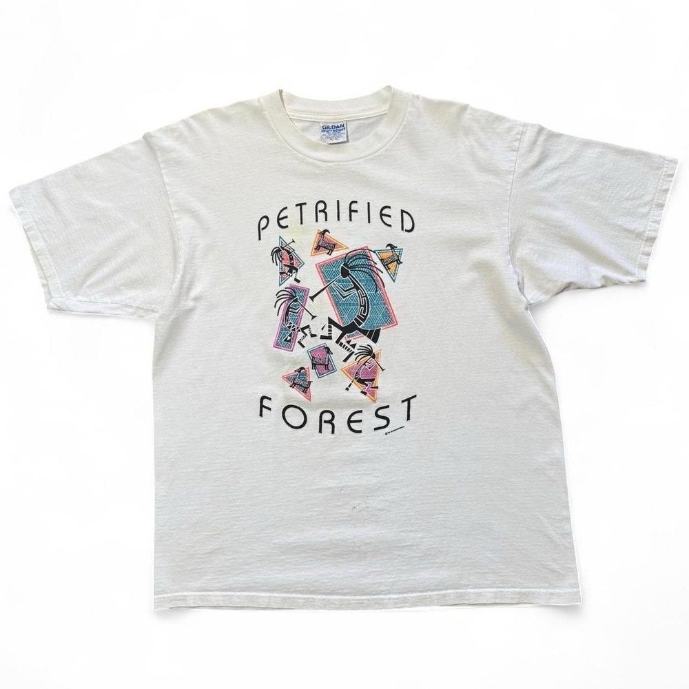 Vintage 90s Petrified Forest Dancing Kokopelli Man Art Graphic T-shirt XL GILDAN